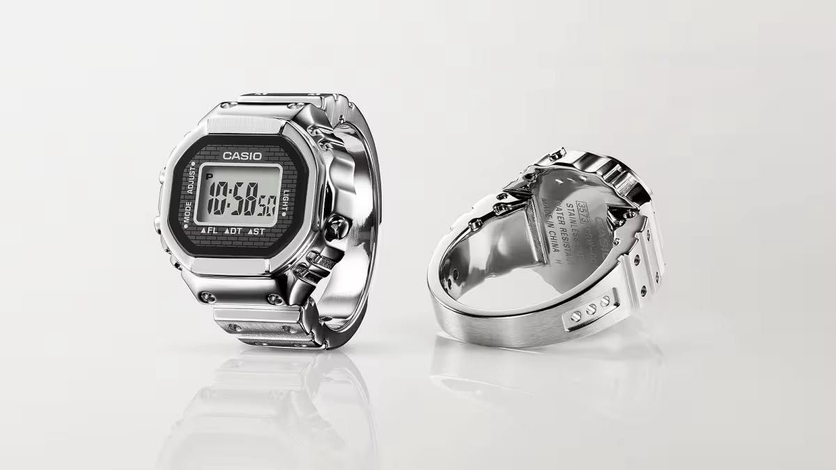 New CASIO RING WATCH CRW 001 1JR silver