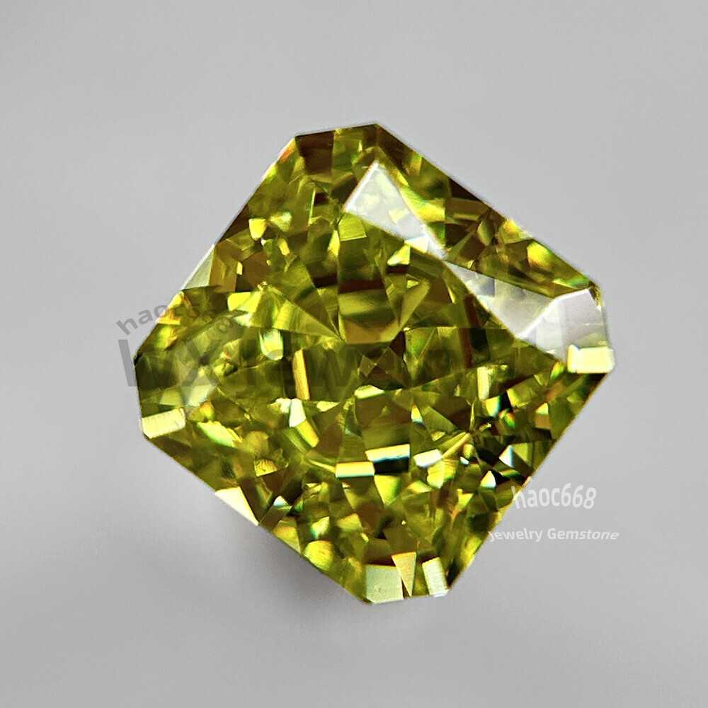 1PC Sq Octangle Ice Cut Olive Yellow Loose Cubic Zirconia for making jewelry