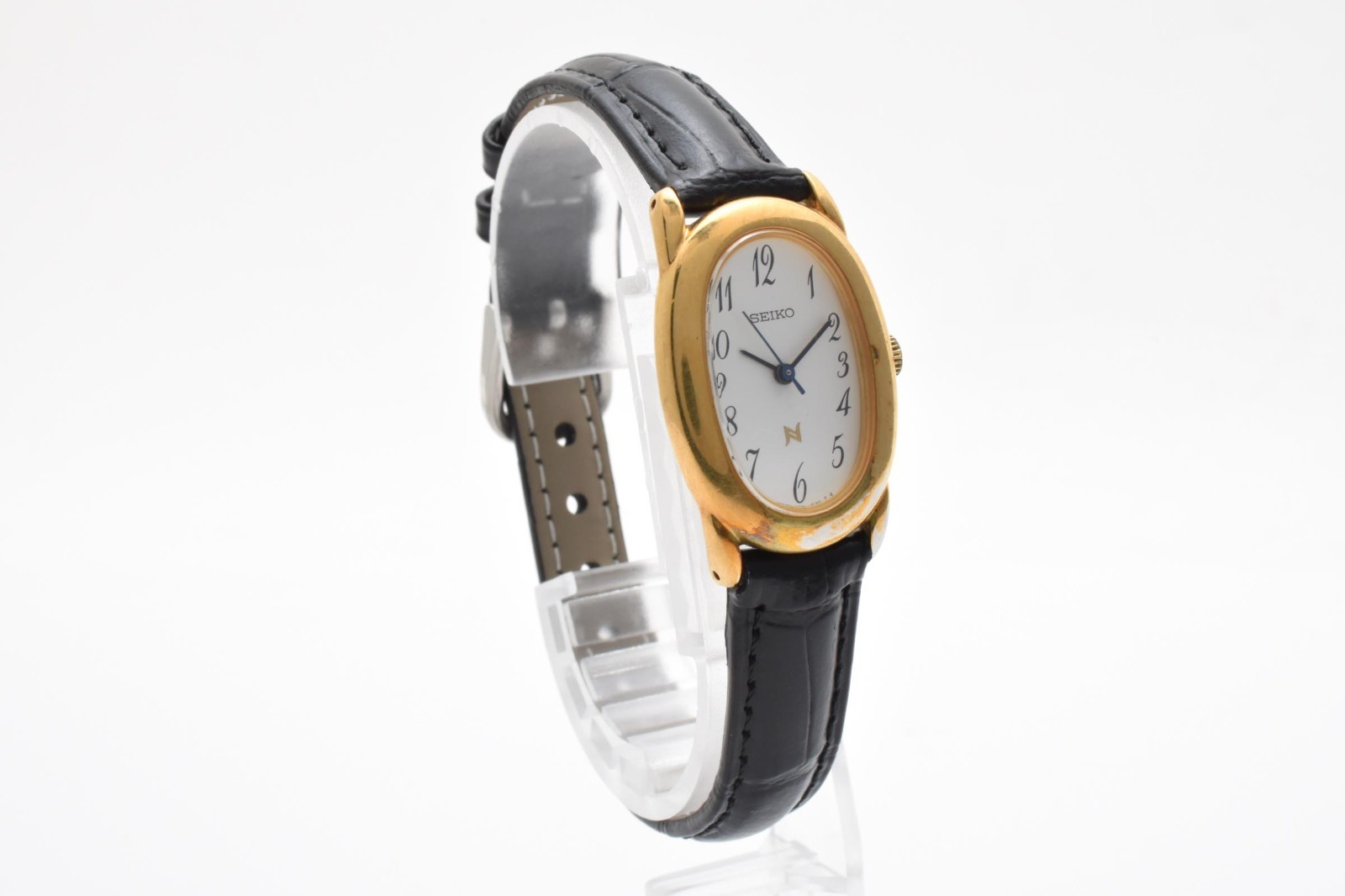 [Exc+5] Seiko Noie 1F21-5B70 Gold Oval Dial Quartz Women’s Watch 21mm Japan