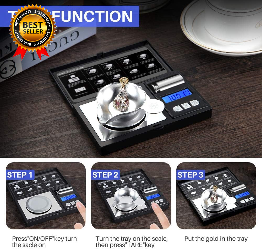 Milligram Scale 50G/0.001G Digital Jewelry Scale Micro Gram Scale for Powder