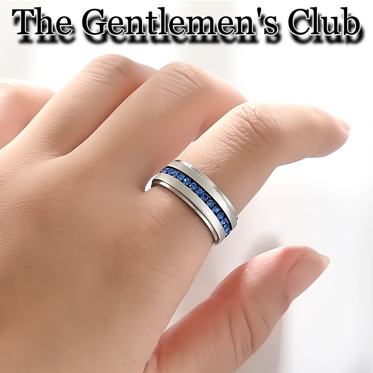 1.9K+ Sold THE GENTLEMEN’S CLUB, 8.0MM SKY BLUE 3A+ CZ TUNGSTEN RING SZ 9-12