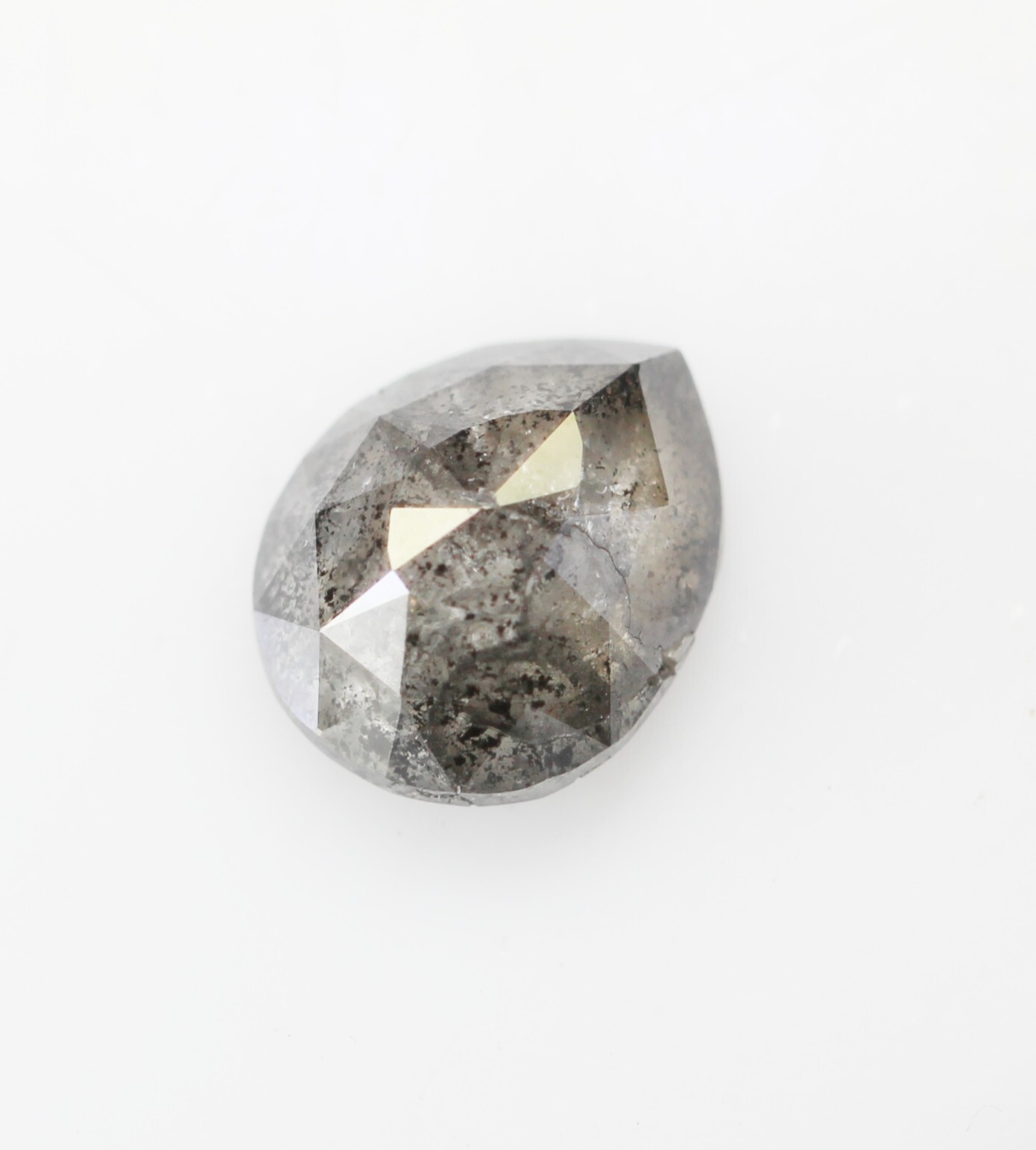 0.98 CT 6.9 MM Natural Loose Pear Salt And Pepper Diamond Grey Color Pear Shape