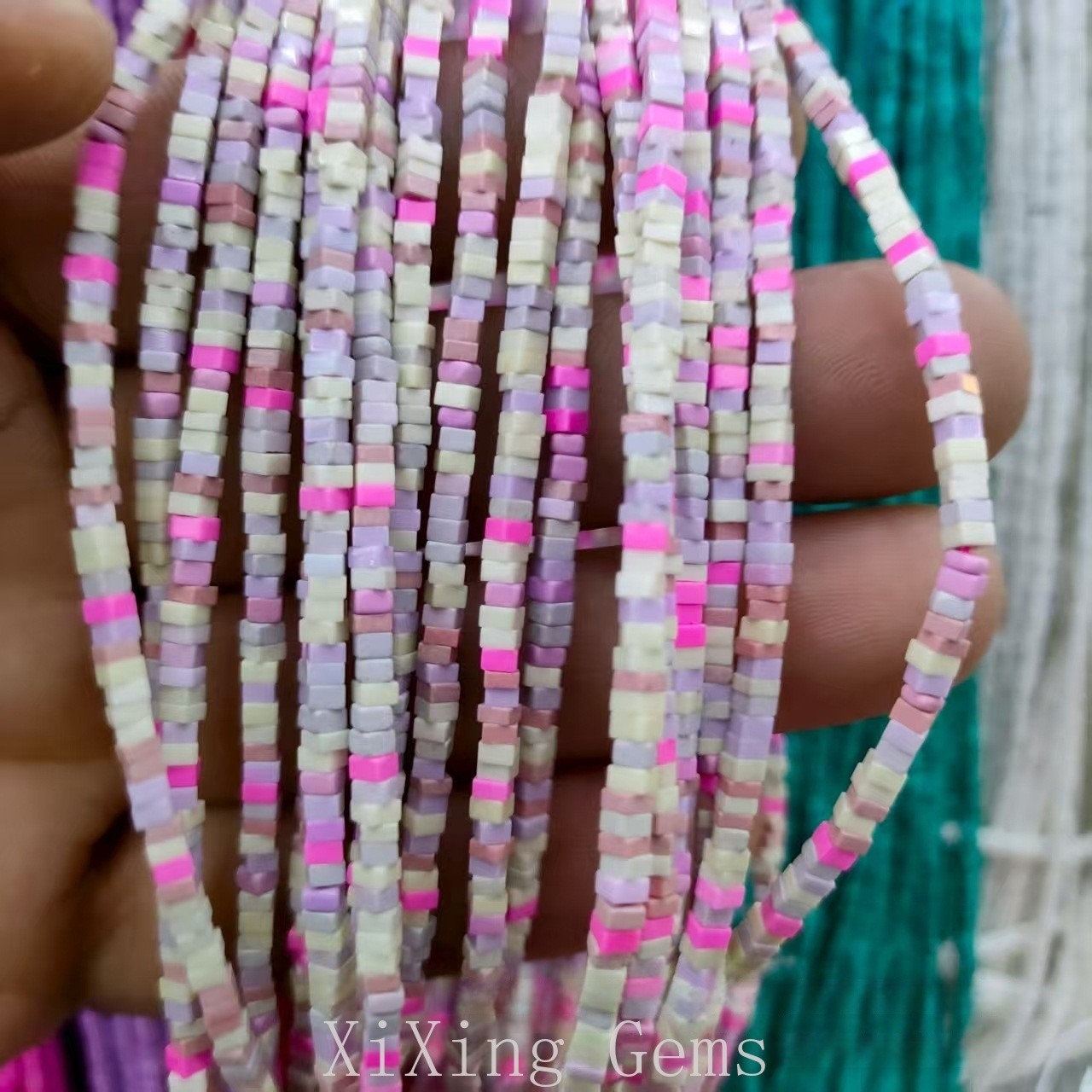 1x2mm Synthetic Colourful Turquoise Flat Square Spacer Beads for Jewelry Making