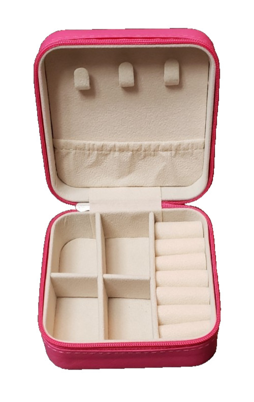 Travel Jewelry Case – Stocking Stuffers for Teen Girls Small – HOT PINK