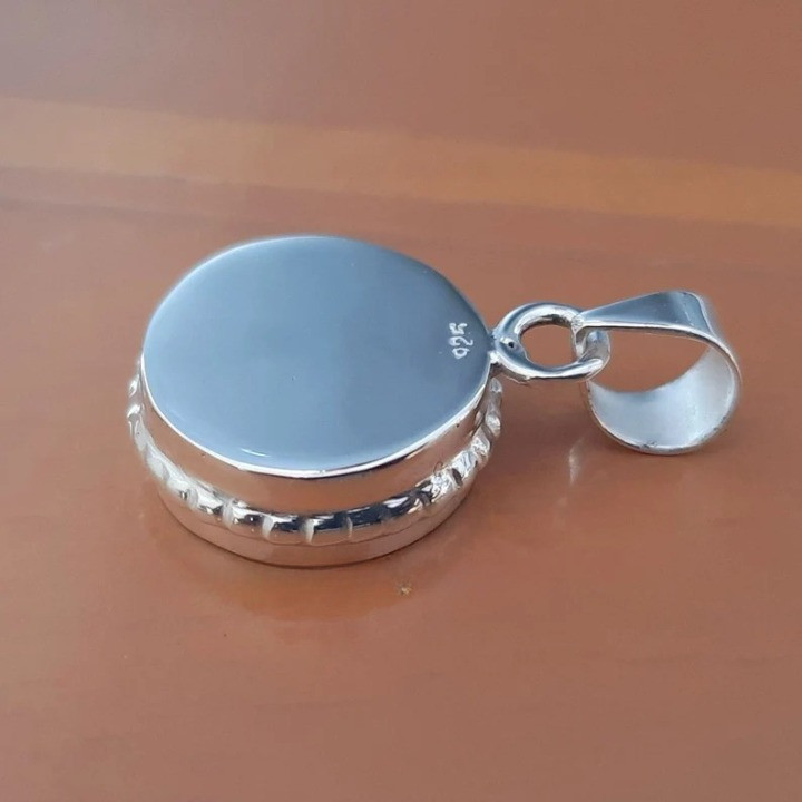 925 Sterling Silver 8mm Round Bezel Pendant Blank DIY Handmade Jewelry Setting