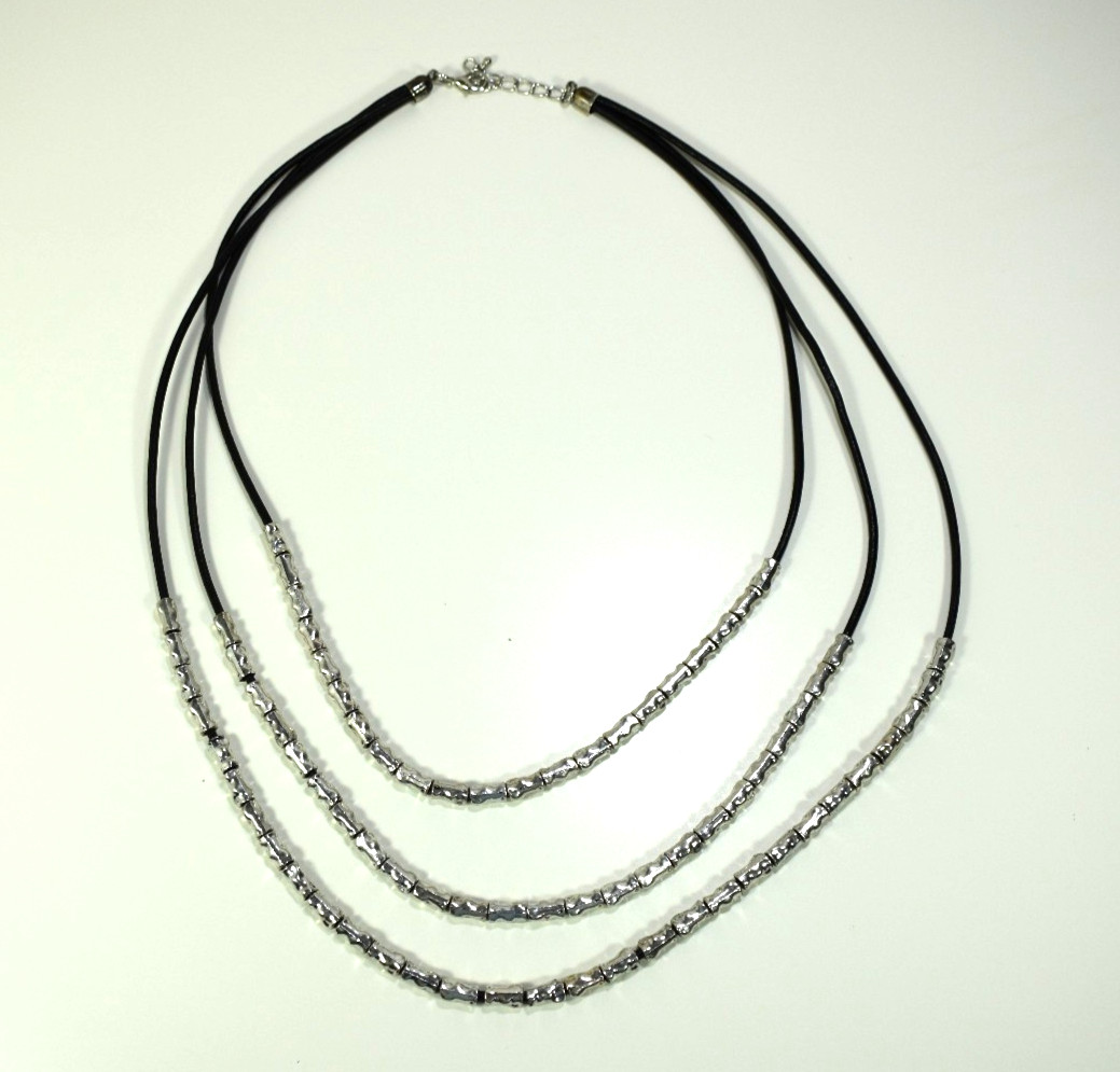 Scooter Bijoux – Women’s Eva Multi-String Necklace In Cord And Silver
