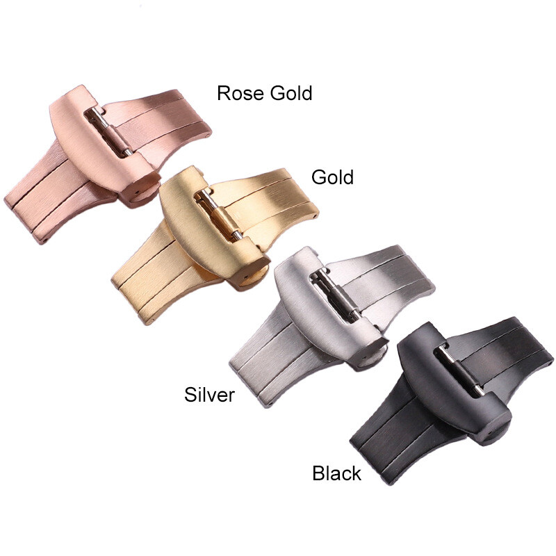 Premium Brushed Stainless Steel Butterfly Watch Buckle Clasp 20 22mm for Panerai