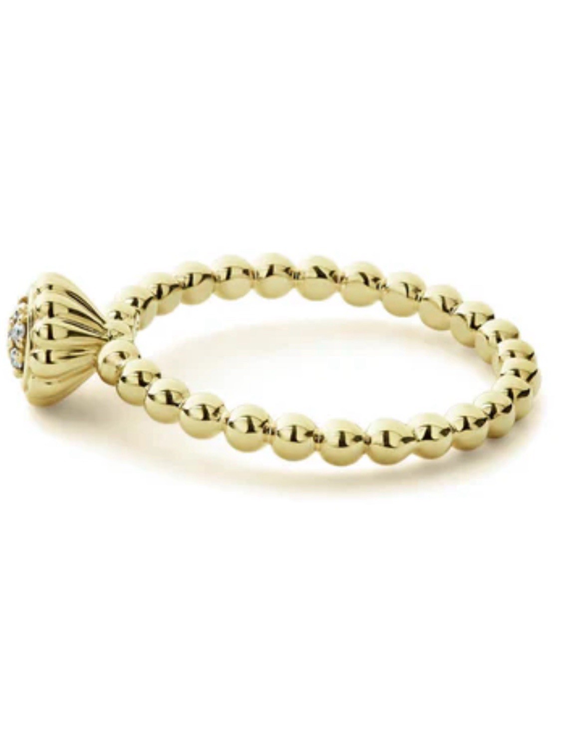 Lagos Diamonds Caviar 18K Gold Circle Ring $1450 New 6
