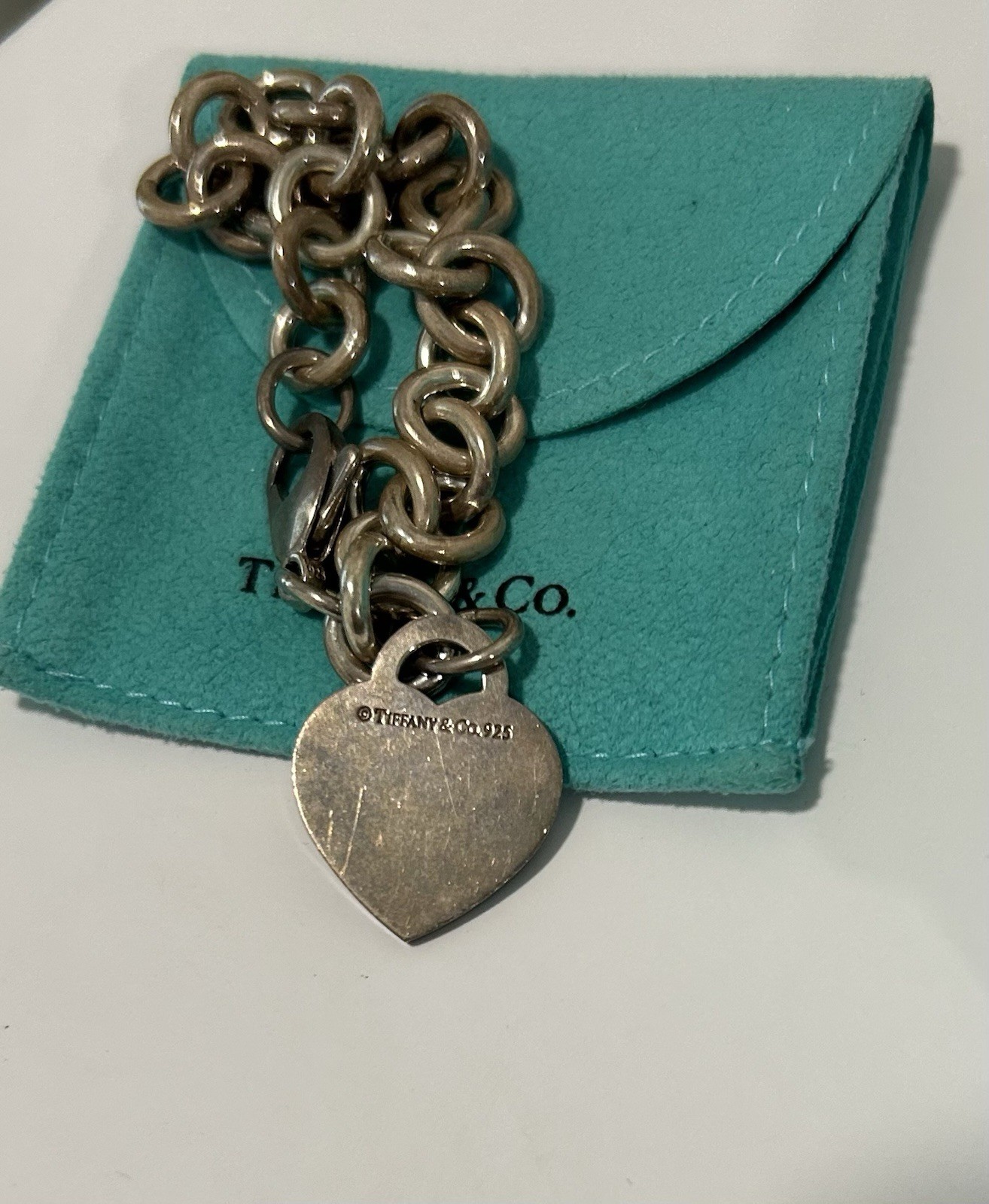 Tiffany & Co. Return to Tiffany Heart Tag 925 Silver Cable Bracelet
