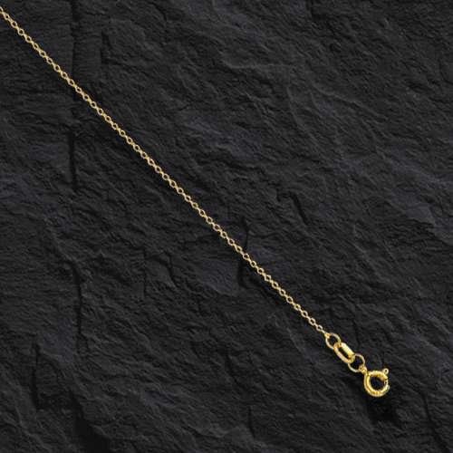 14k Yellow Gold 16″ Solid Cable Link Pendant Chain/Necklace 1.1 mm 1.4 Grams