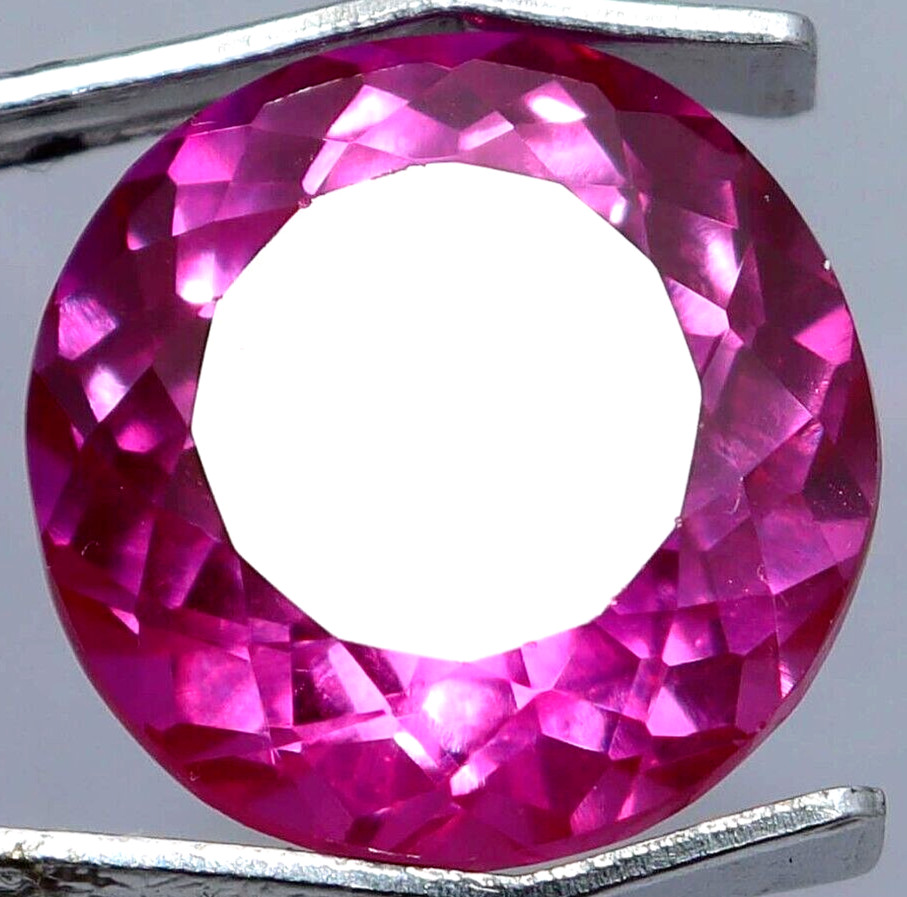 34 Ct Certified Natural Pink Sapphire Round Cut Loose Gemstone