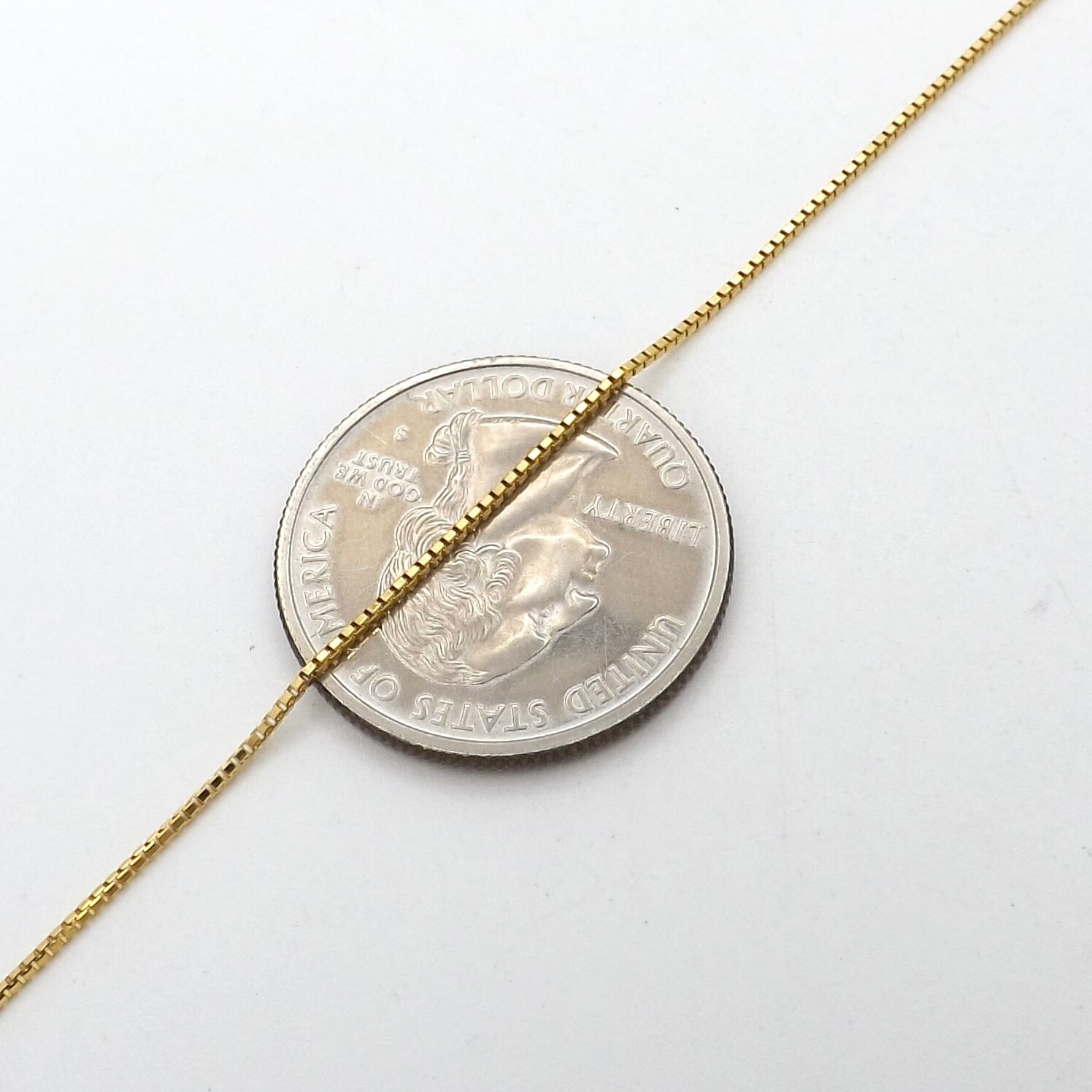 14k Gold Venetian Box Link Pendant Chain Necklace Long 30in Slip On Italy
