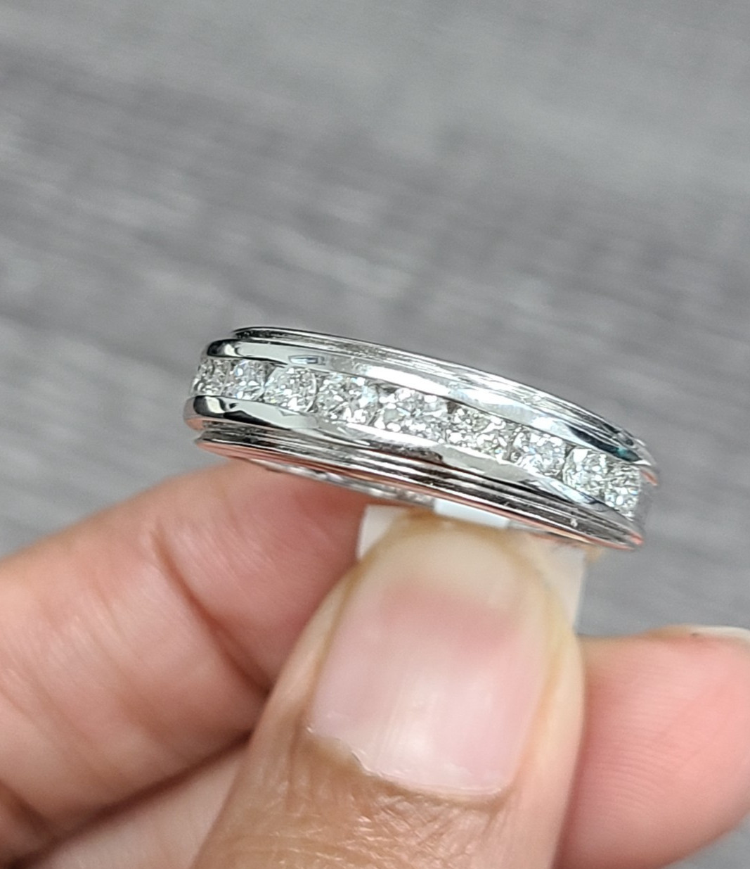 DEAL! 1.00CT 100% NATURAL ROUND DIAMOND MEN’S WEDDING BAND RING 14KT GOLD 6.40MM