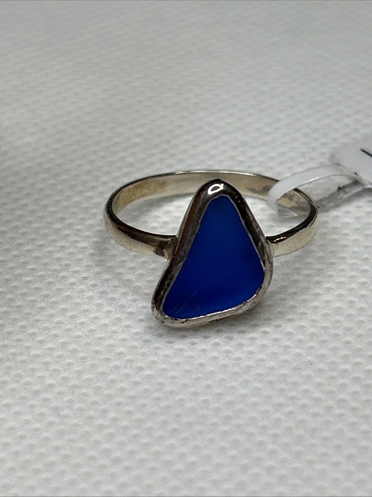 Salty Gem Blue Sea Glass Ring Sz9 Sterling Silver