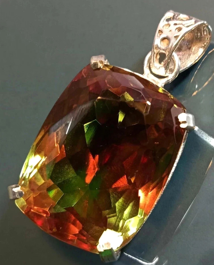 50 Ct+ Natural Zultanite 7 Color Pendant 925 Silver Loose Certified Gemstone