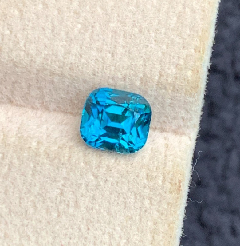 1.25 Carats Vivid Blue Tourmaline Gemstone, Cushion Shape from Afghanistan