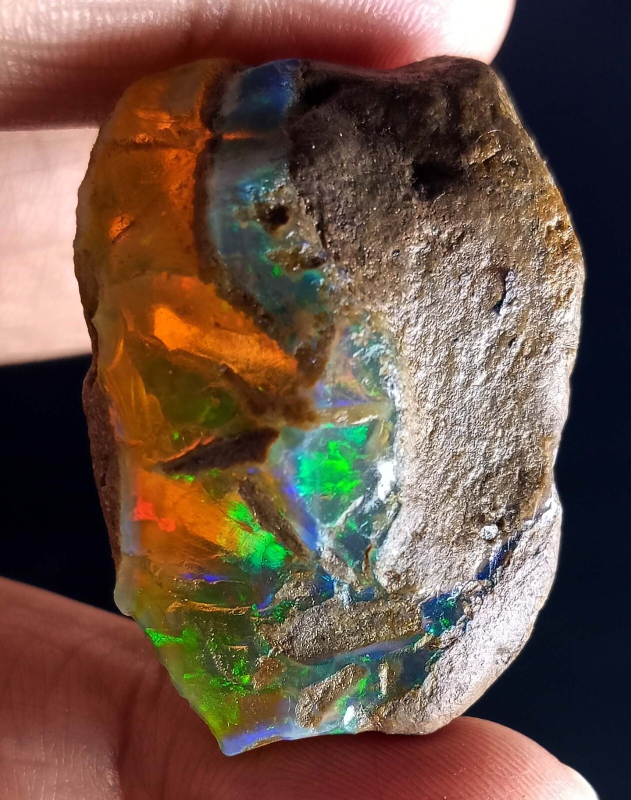 Raw Fire Opal Natural Rough EGL Certified Ethiopian Opal 66-67 Ct Gemstone KH400
