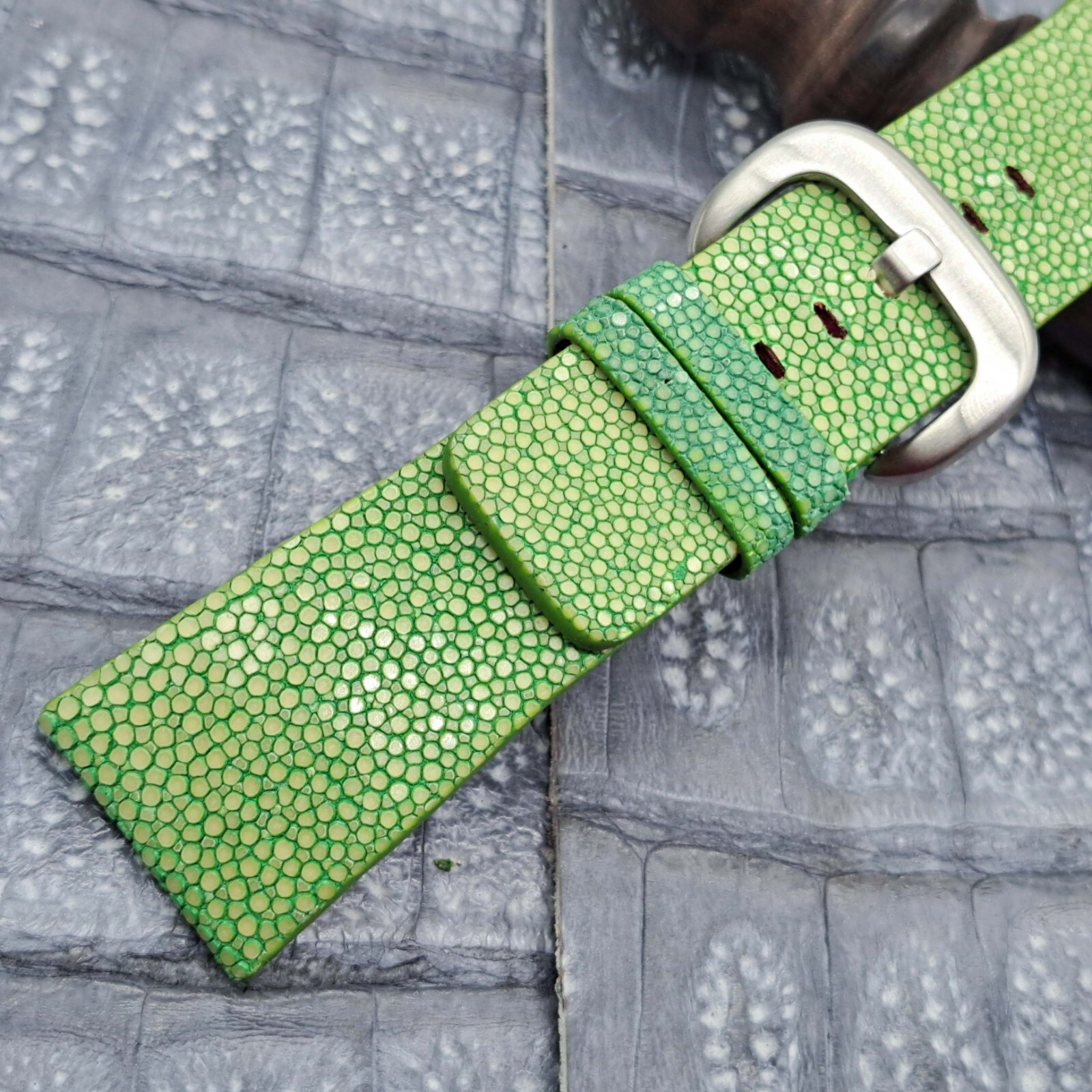 28mm/24mm Stingray Leather Watch Band Bespoke Exotic Leather Minimalist Design