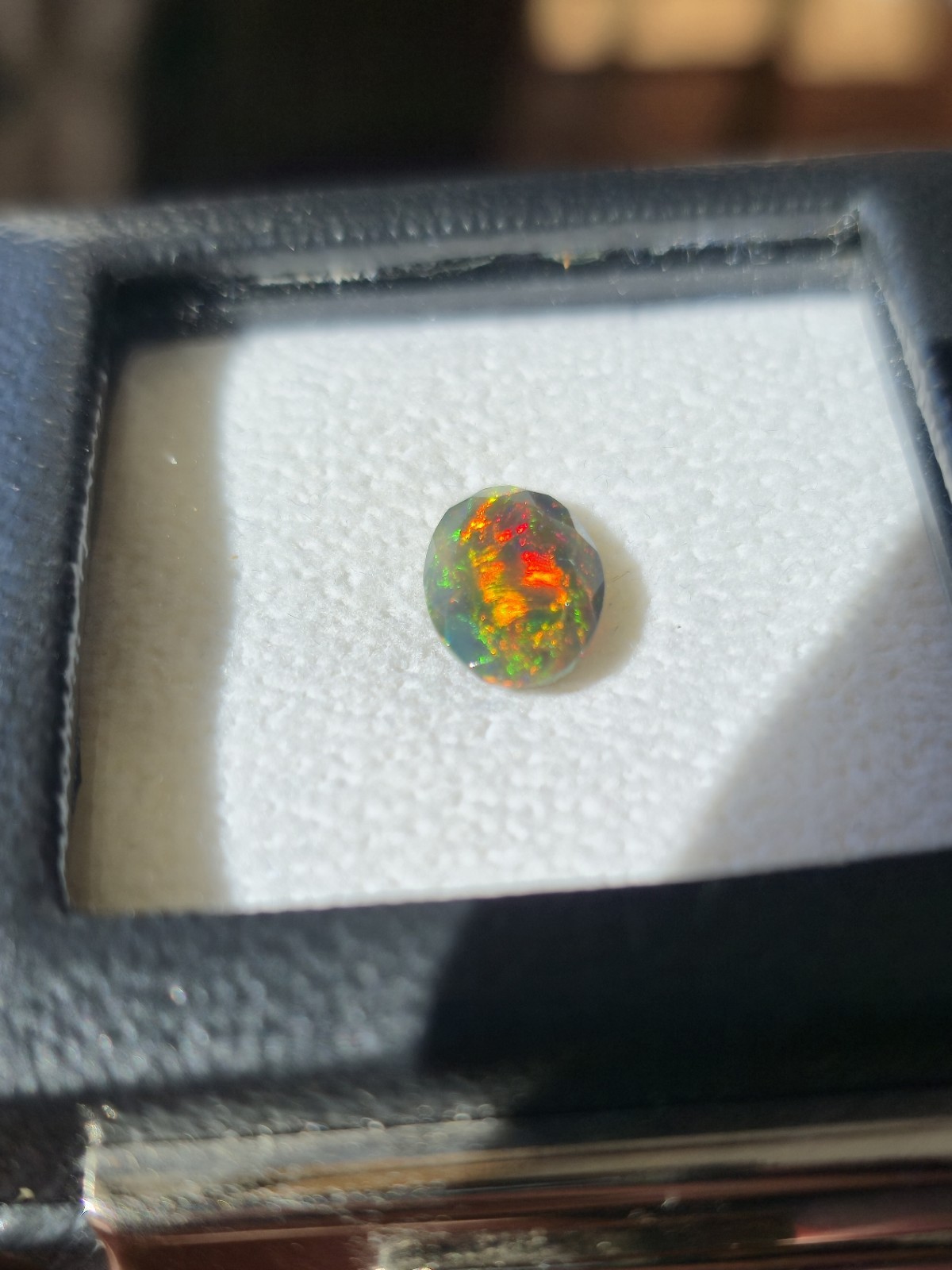 Solid Black Opal 1.80ct • Hand Faceted • Natural Colour Play Gemstone ✨️