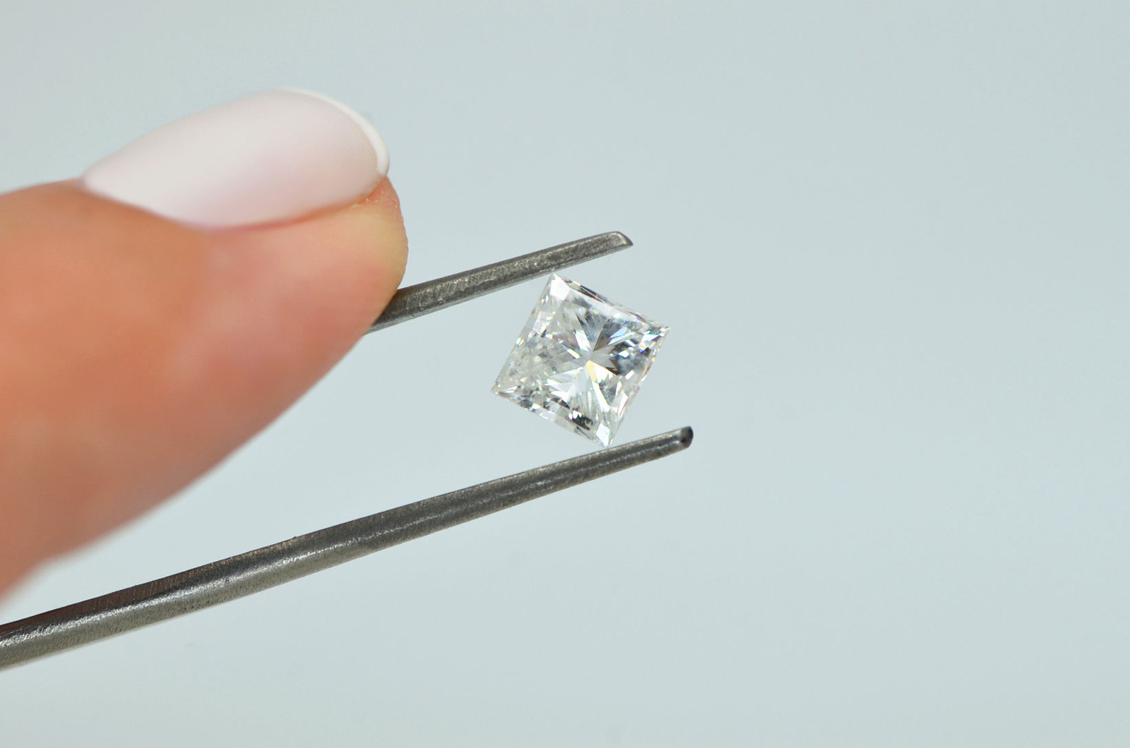 Princess Shape Diamond 0.96 Carat Loose F Color SI1 Natural Enhanced 5.37 MM