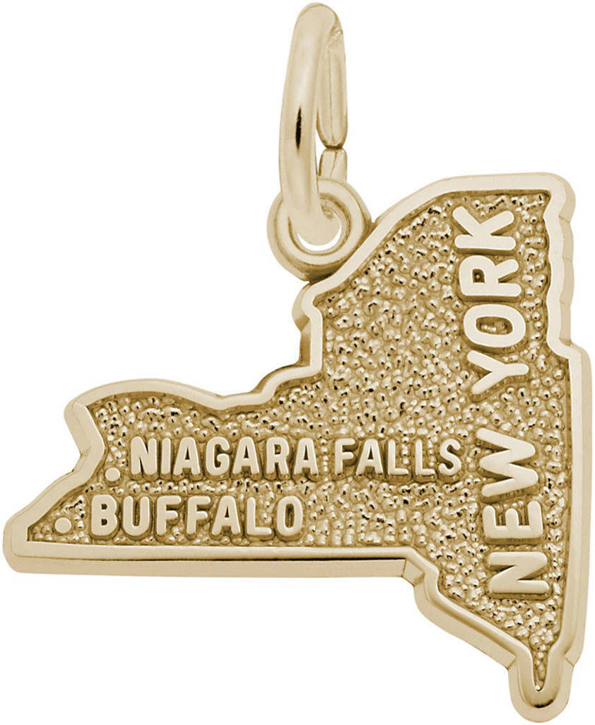 Gold-Plated Sterling Silver Western New York Map Charm by Rembrandt