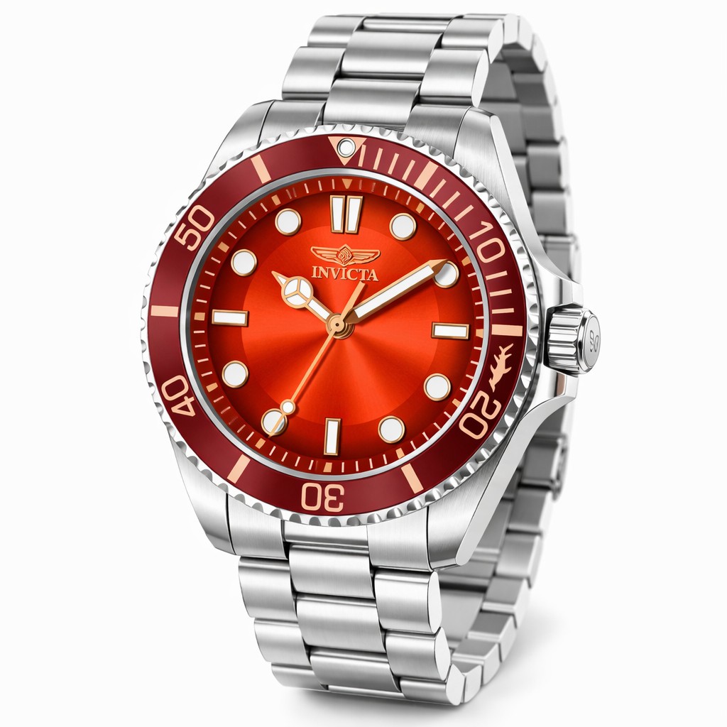 New Invicta Men’s 43mm Pro Diver Faded Gradient Red Orange Dial SS Watch