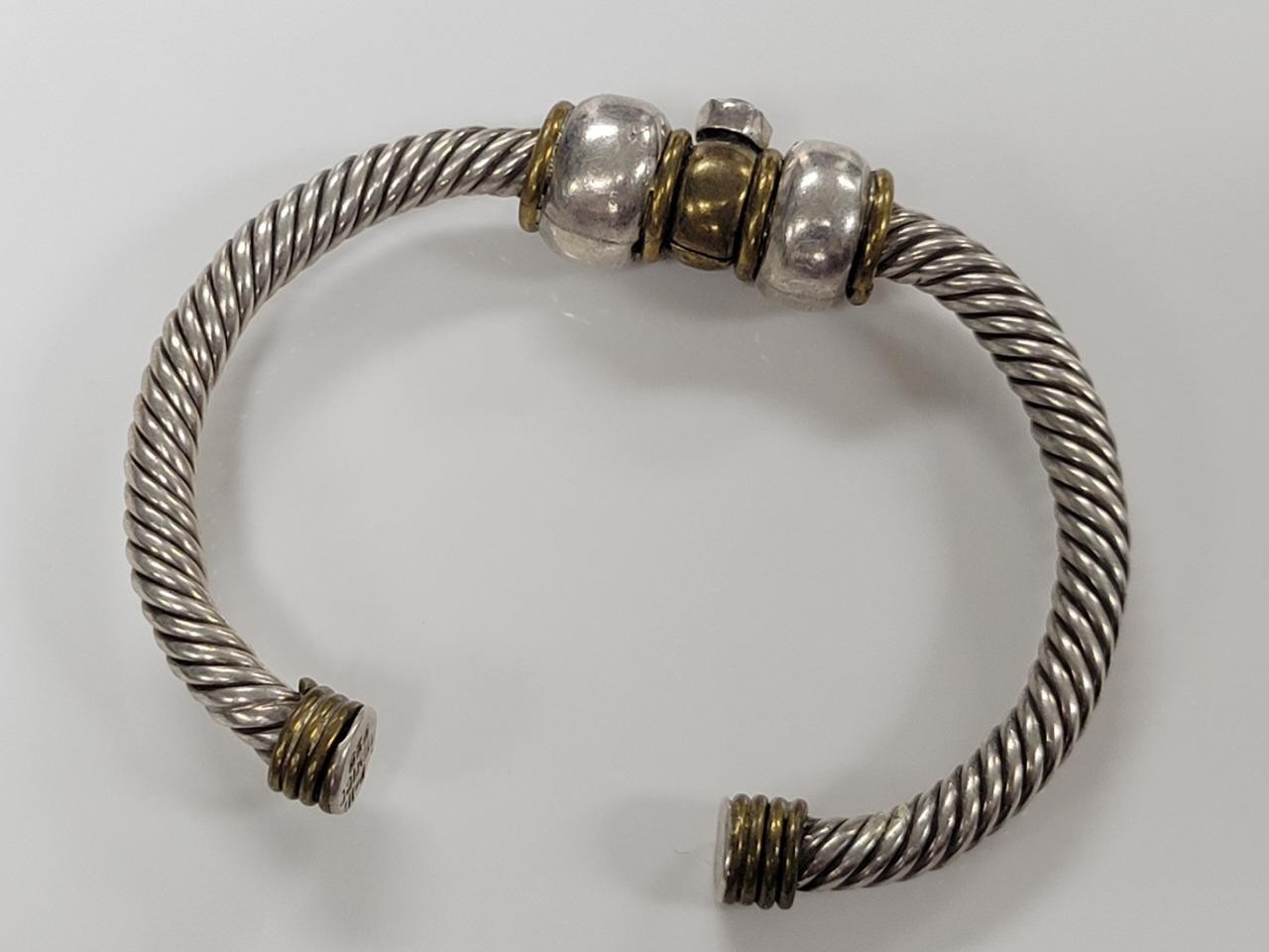 Taxco Sterling Silver And Brass Cuff Bracelet ~6-1/4″ ~ 47.7grams ~ 1-A330