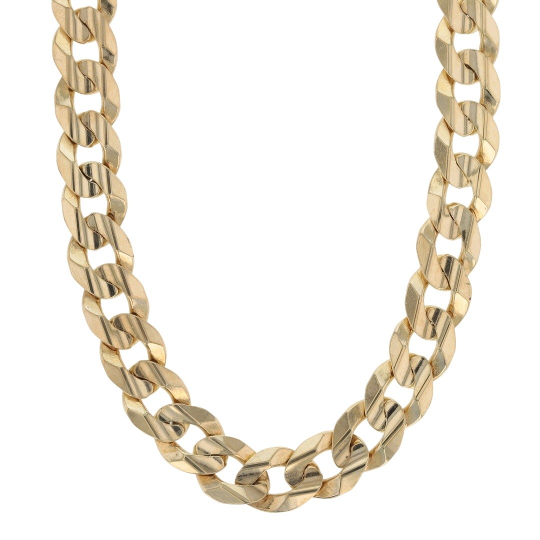 Midas 8.4mm Curb Link Chain 22″ Necklace 10k Yellow Gold Türkiye 46.81 Grams