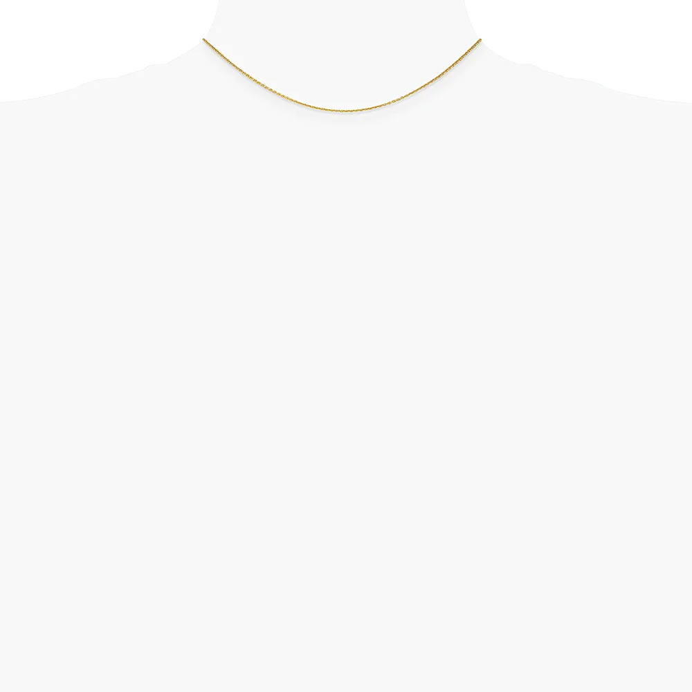 14K Yellow Gold 1mm Round Open Link Cable Chain Necklace 14″-30″