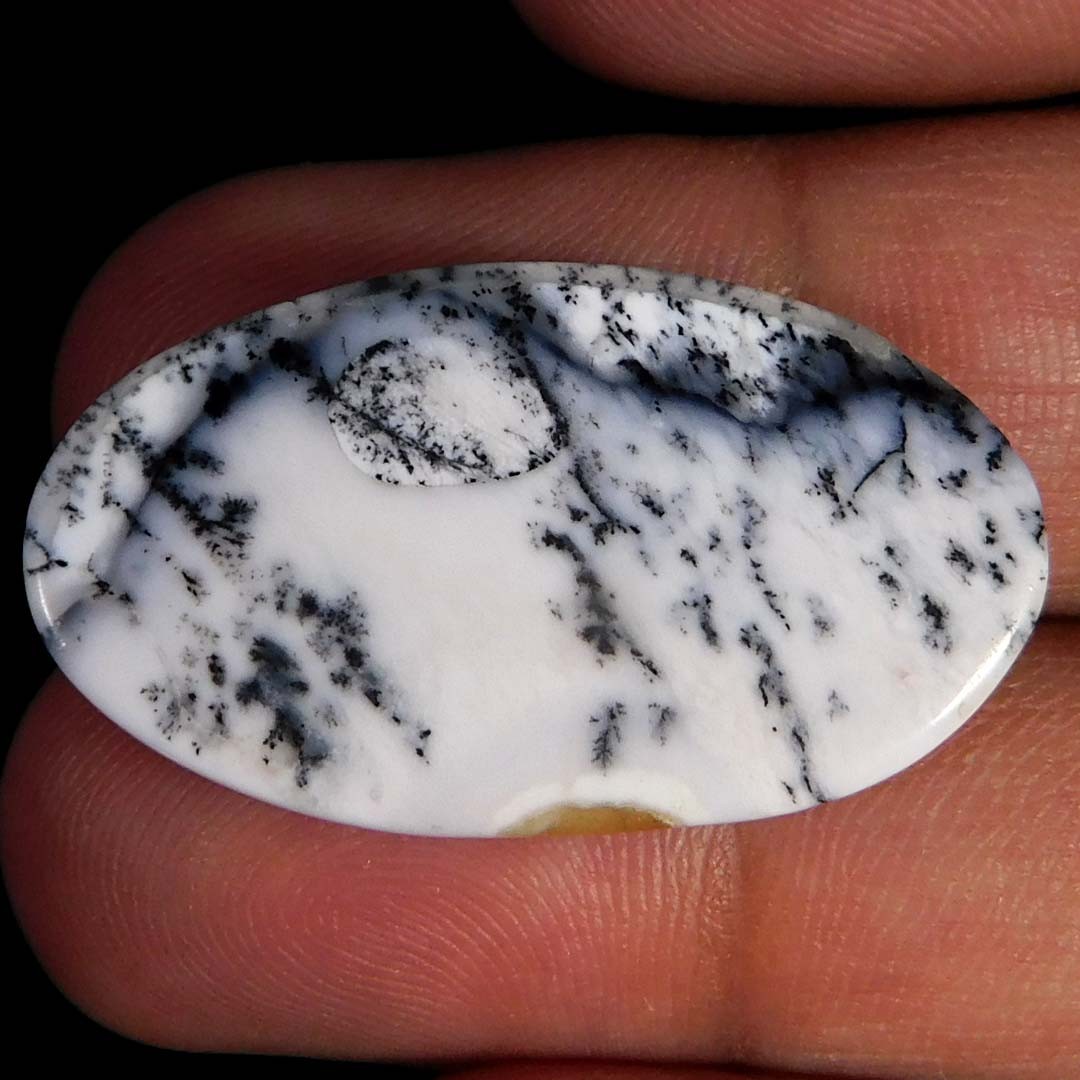 24.55Cts. Natural Gorgeous Dendritic Opal Oval Cabochon Reiki Healing Gemstone