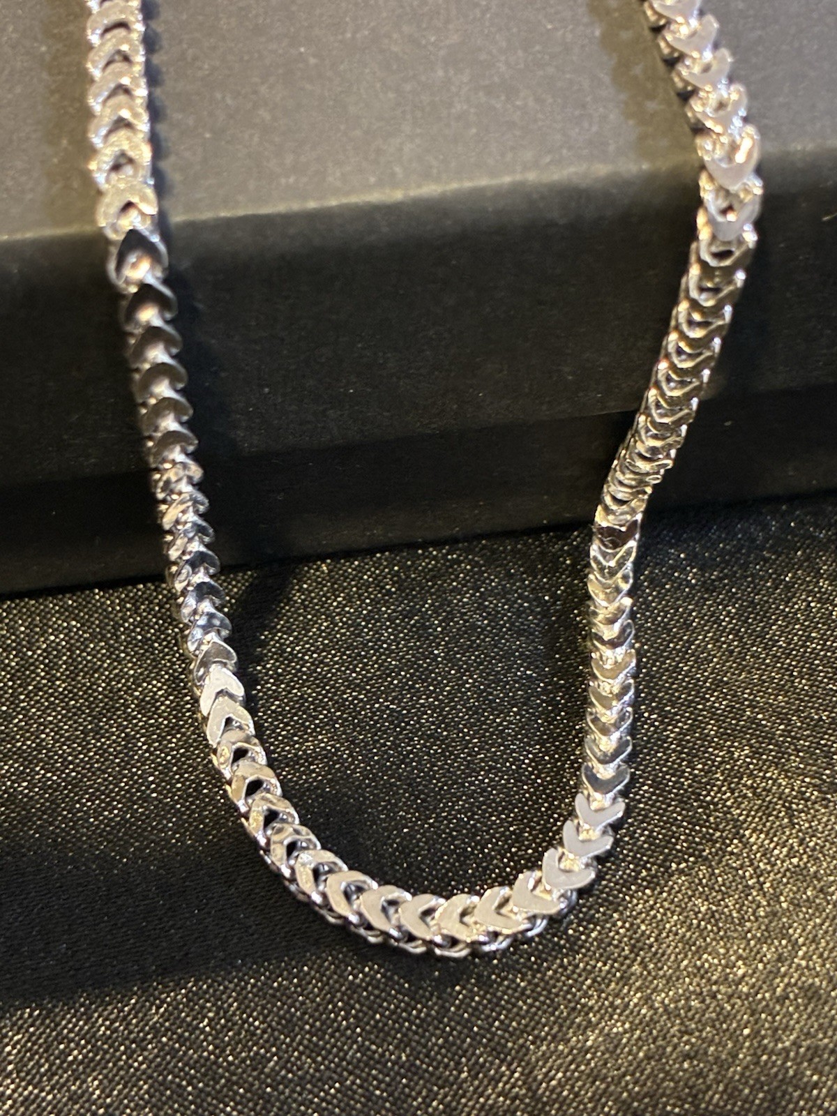Unisex 925 Sterling Silver 2.5mm Square Franco Chain Necklace 22″ Rhodium Plated
