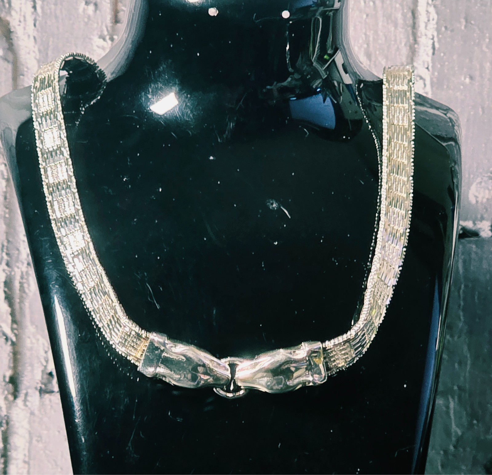 Milor Italy .950 Fine Silver Riccio Panther Necklace & Bracelet Set Rare Luxury