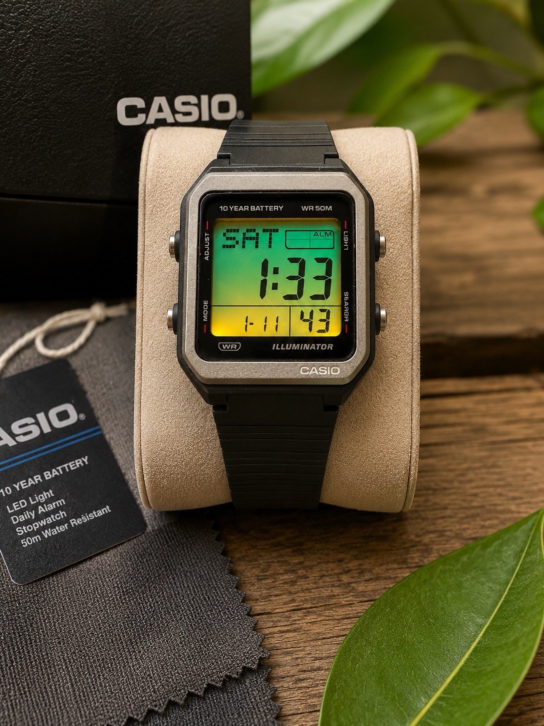 Custom Green Screen Casio W221H-1AV |Cyberpunk LCD Mod | 10-Year Battery | New