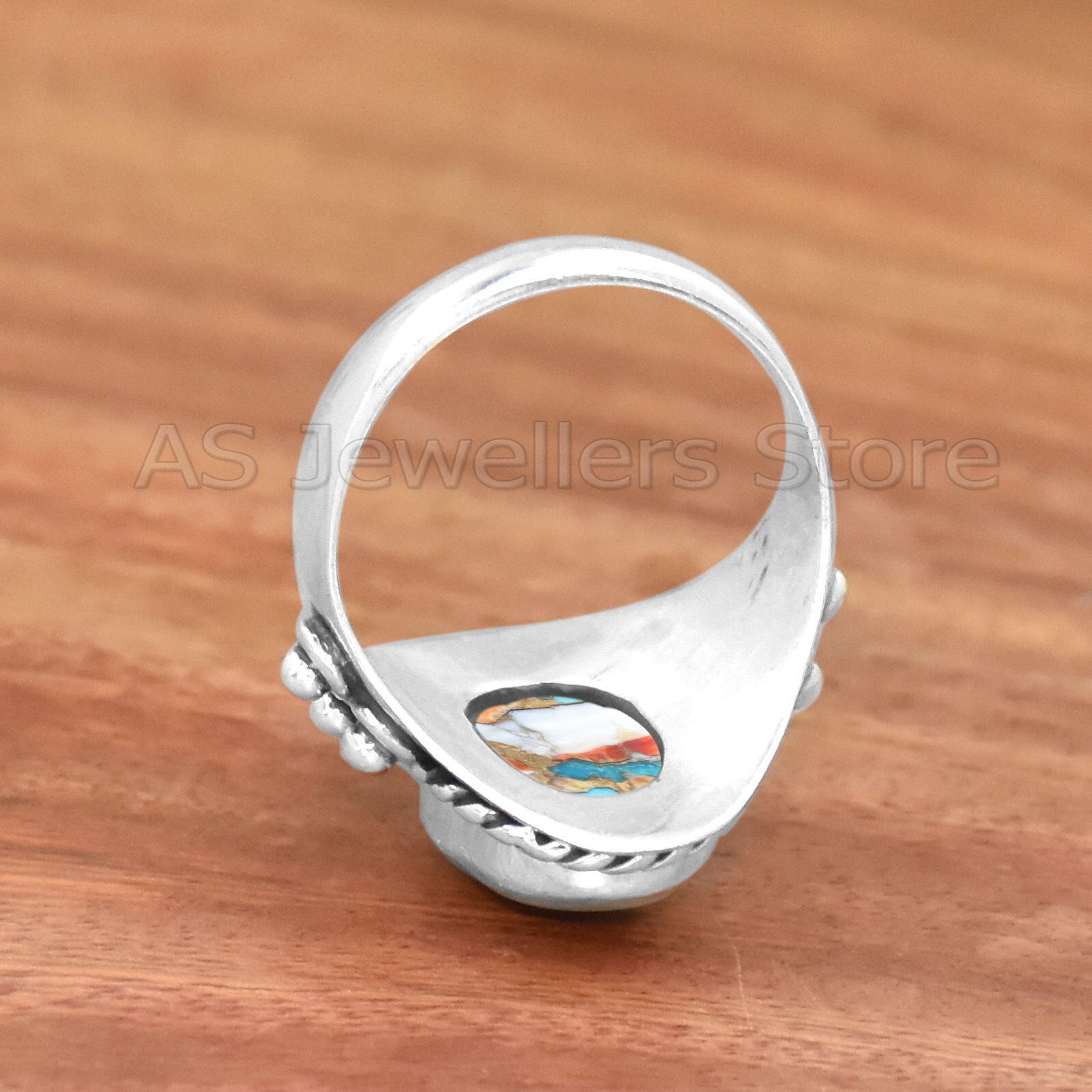 925 Sterling Silver Ring, Oyster Turquoise Ring, Silver Jewelry, Statement Ring