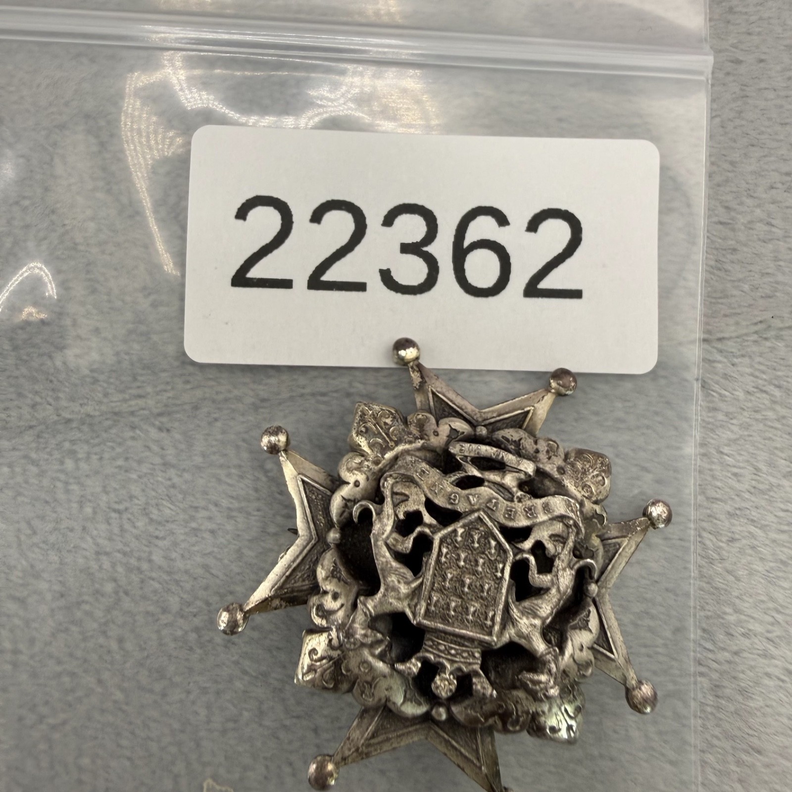 Vintage Coat of Arms Brooch Heraldic British Silver Tone