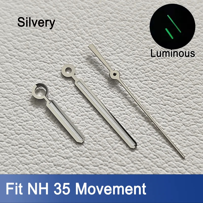31.8mm Dial C3 Green Luminous Watch Dial Hands For NH35 NH35A Replacement