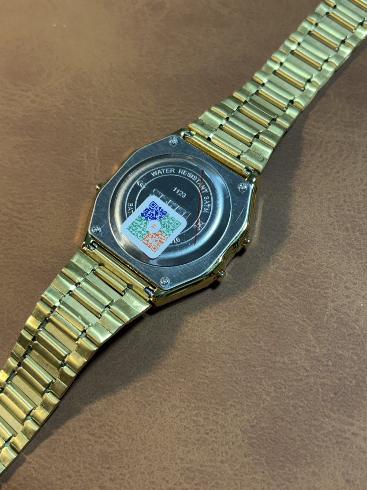 Retro Design Skmei Digital Men Watch WR30M,Gold Tone,Chrono,Alarm,Runs