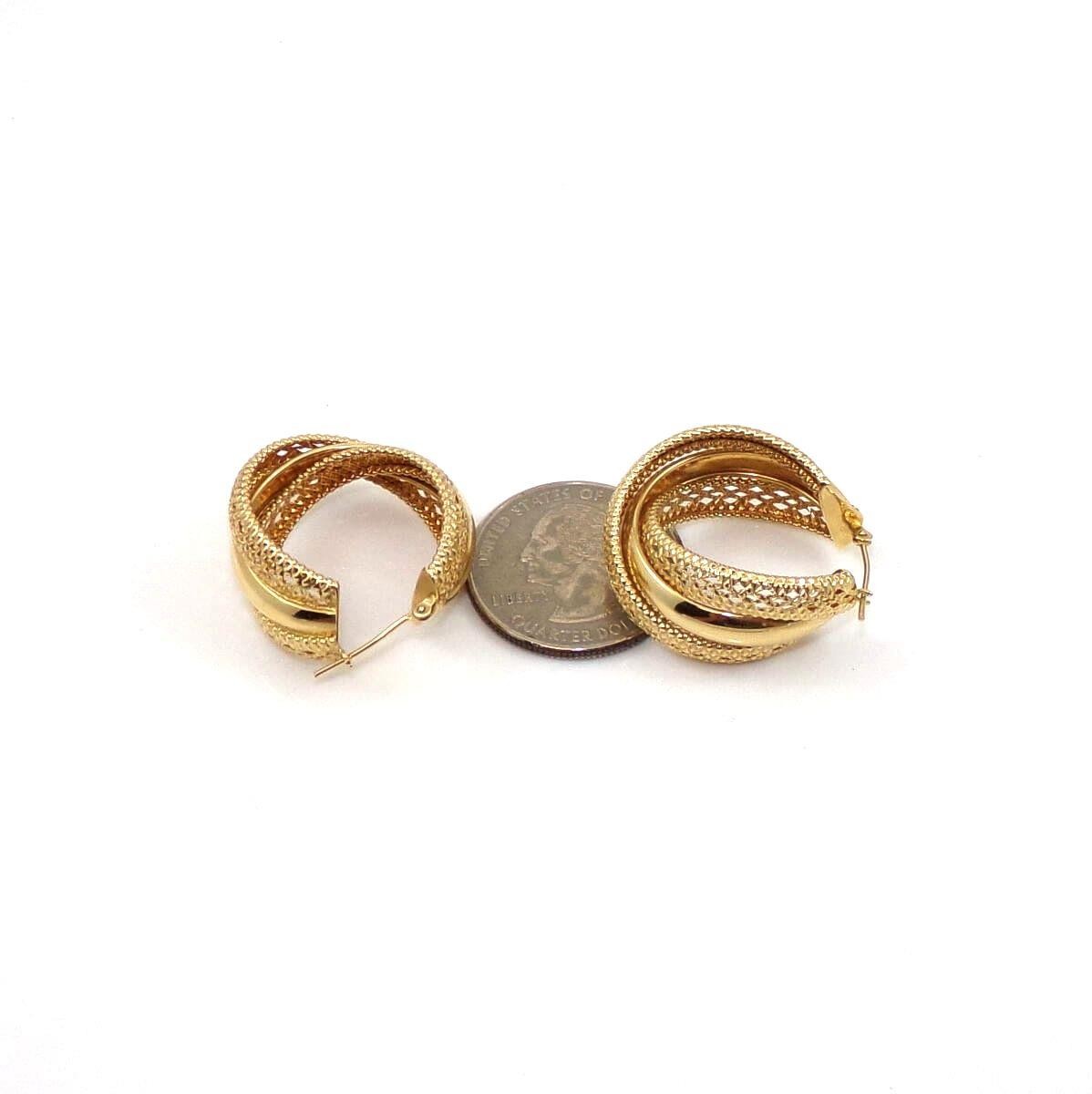 Michael Anthony 14K Yellow Gold Large Crossover Hoop Earrings