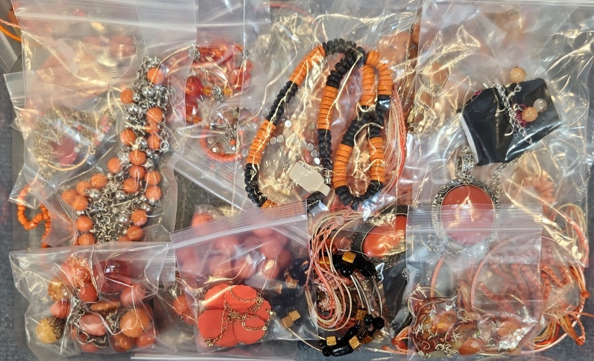 Jewelry Wearable Orange Collection 5 Lbs Lot #692 See Description
