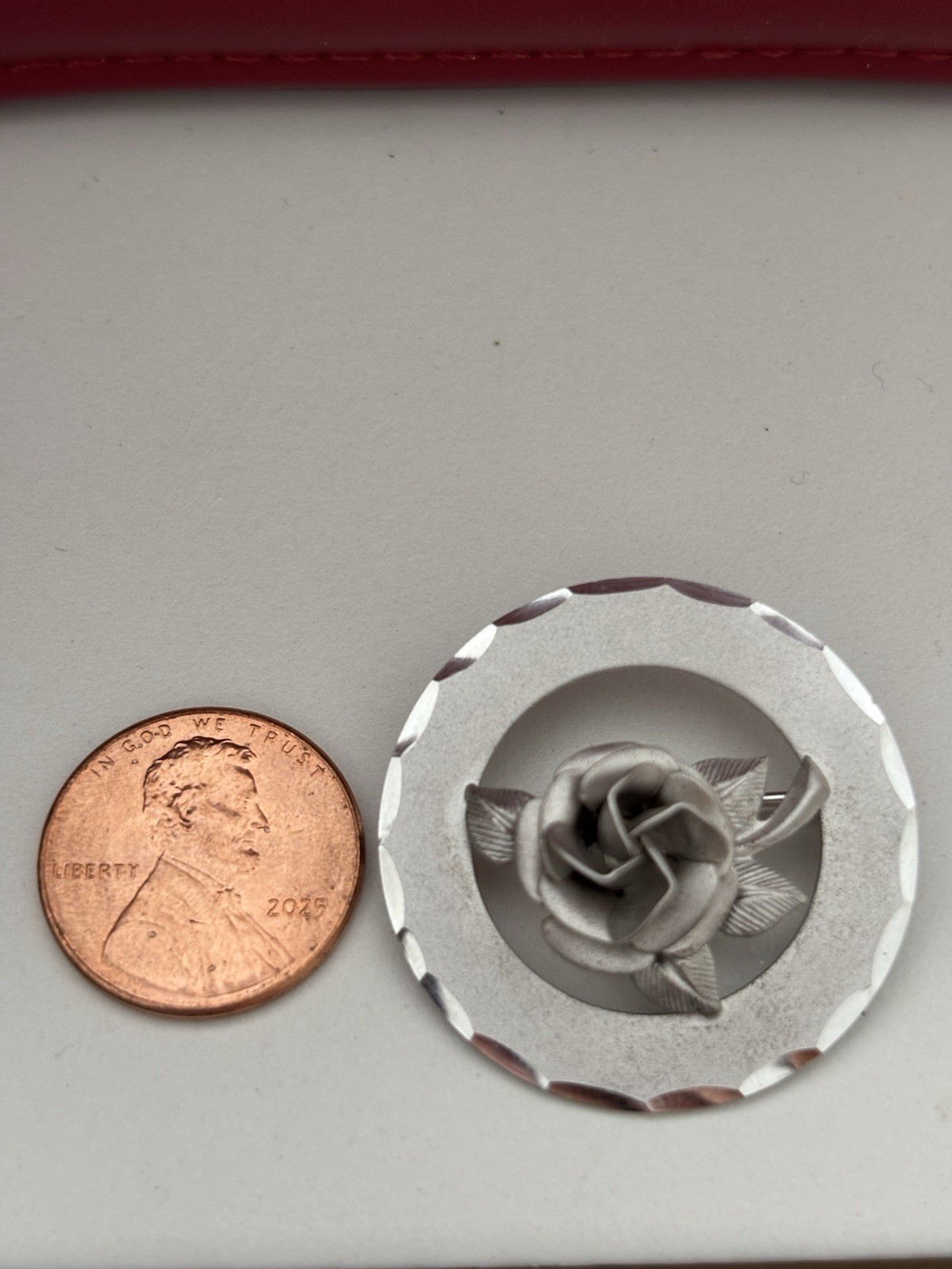 Vintage Designer A&Z Signed Sterling Silver Rose Flower 3D Pin Brooch