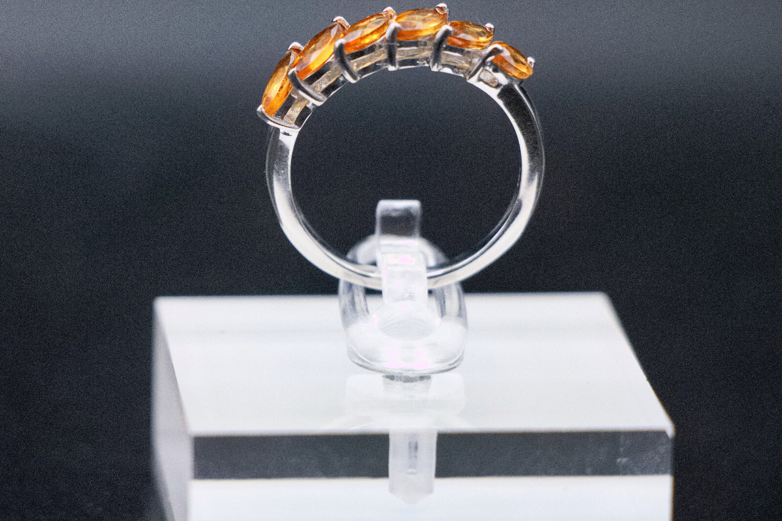 Ceylon Hessonite Garnet 1.90 ctw Ring in Rhodium Over Sterling Silver – Size 9