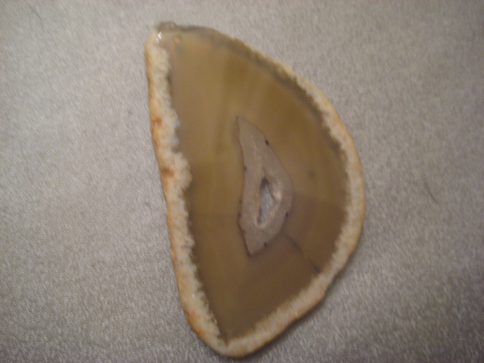 Yellow Agate Slice Pendant 1pc (3 1/4 x 1 3/4 Inches)