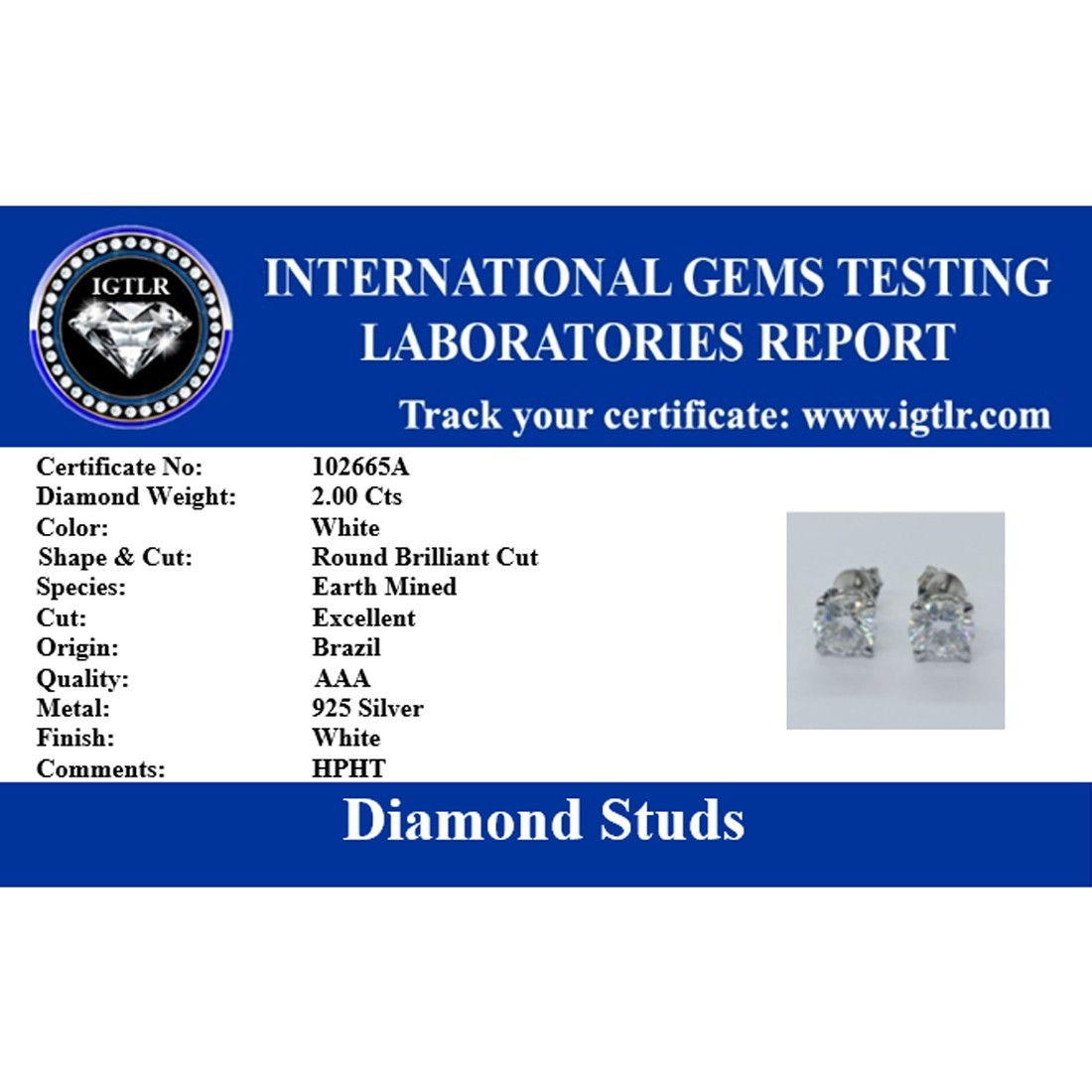 RARE 20.00 Ct White Treated Diamond Solitaire Pendant-FREE Diamond Studs !