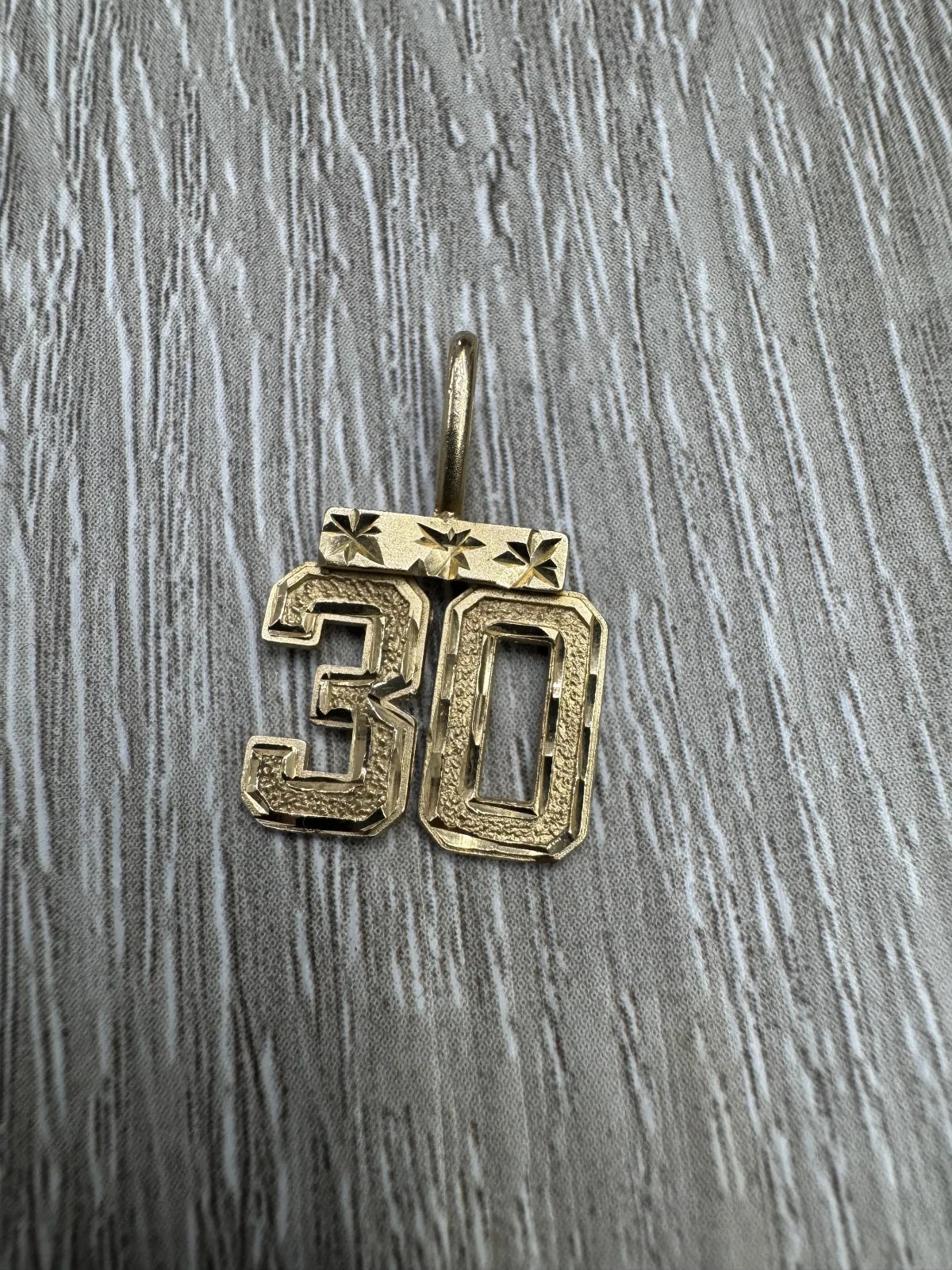 14k Yellow Gold Number #30 Pendant Charm 1.4 Grams Made by Michael Anthony Stamp