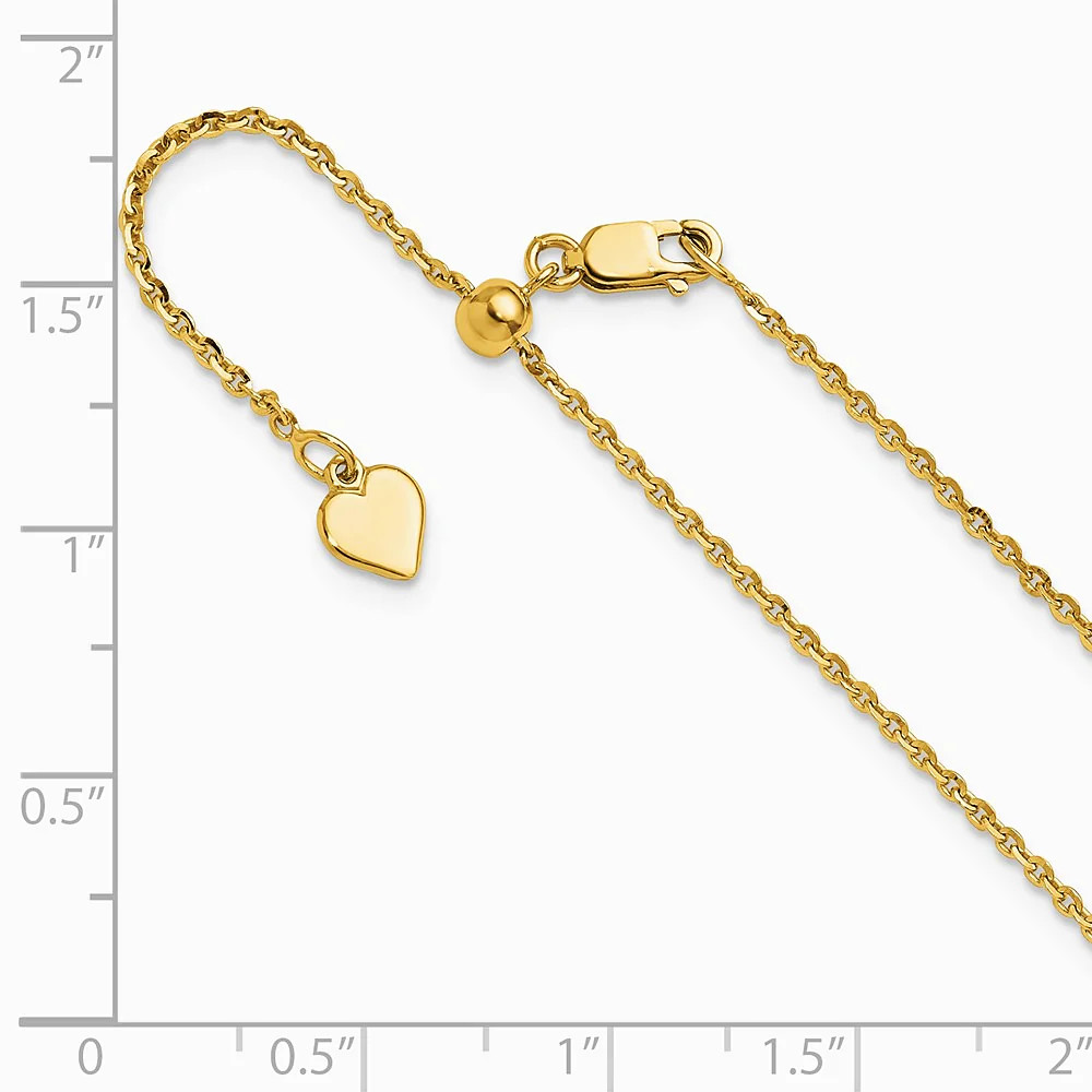 Sterling Silver Gold-Plated Adjustable 1.75mm Cable Chain Necklace 22″-30″
