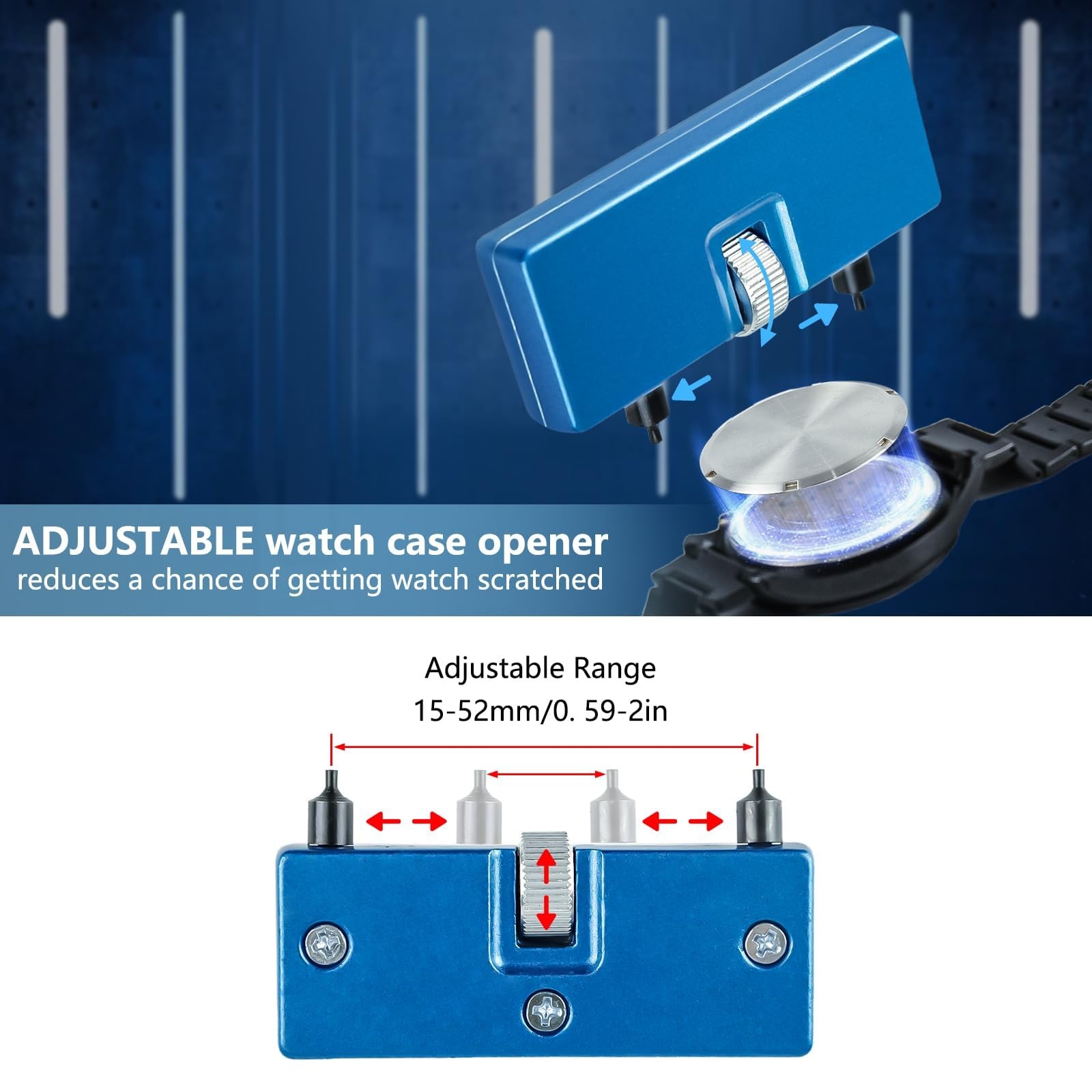 6 in 1 Watch Repair Kit + Watch Press Tool, Watch Battery Tool Kit, Watch Bac…