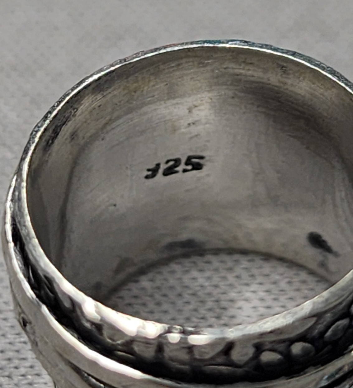 Sterling Silver 6.8g Floral Ring Set sz 3.25