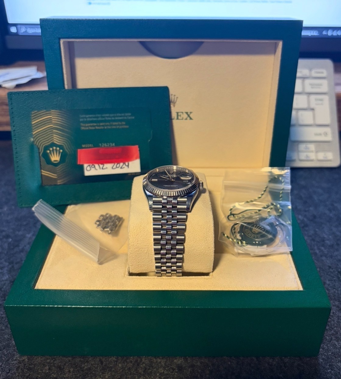 rolex datejust 36mm jubilee fluted wimbledon
