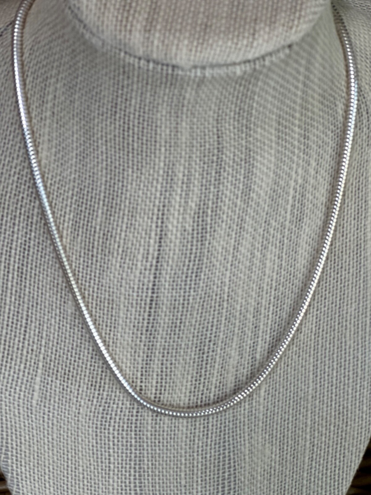 Real 18” Sterling Silver Round Snake Chain