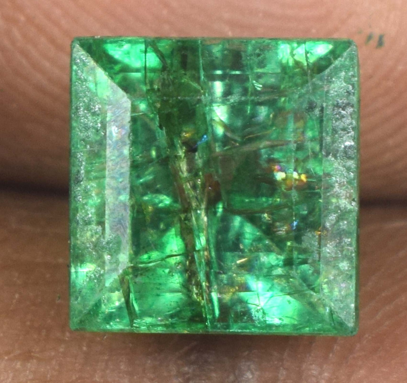 Natural 6.15 Ct Colombian Emerald Square Gemstone Certified E6658 Wedding Offer